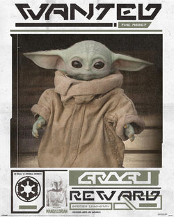 Poster Star Wars The Mandalorian Grogu Wanted 40x50cm