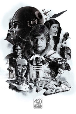Poster Star Wars 40th Anniversary Montage 61x91,5cm