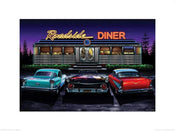 Kunstdruck Roadside Diner Helen Flint 80x60cm