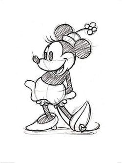 Kunstdruck Minnie Mouse Sketched Single 60x80cm