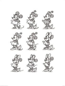 Kunstdruck Minnie Mouse - Sketched Multi 60x80cm