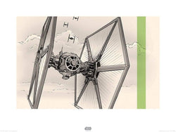 Kunstdruck Star Wars Episode VII TIE Fighter Pencil Art 80x60cm