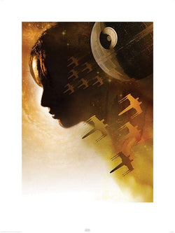 Kunstdruck Star Wars Rogue One Jyn Silhouette 60x80cm