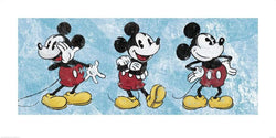 Kunstdruck Mickey Mouse Squeaky Chic Triptych 100x50cm