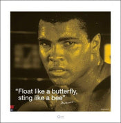 Kunstdruck Muhammad Ali iQuote Sting Like a Bee 40x40cm