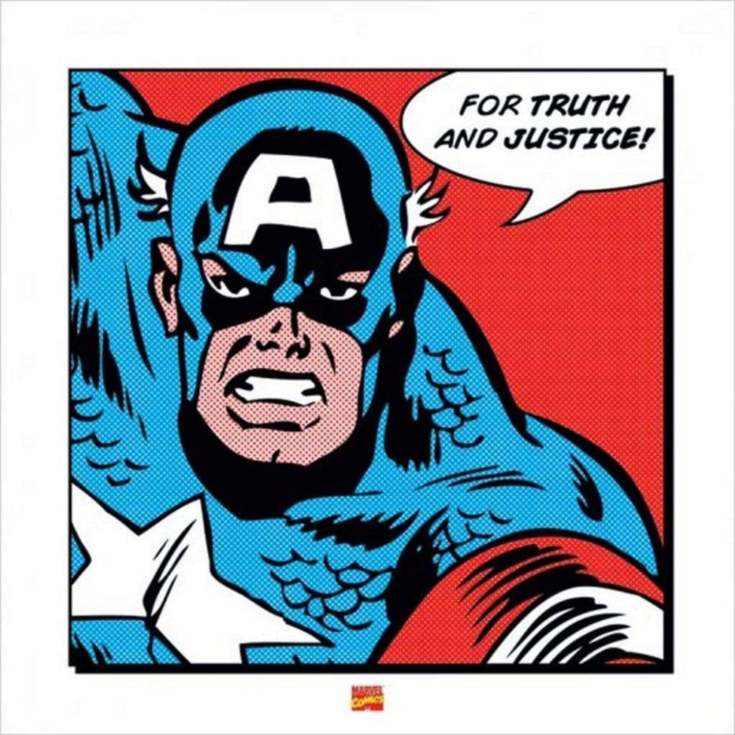 Kunstdruck Captain America For truth and justice 40x40cm