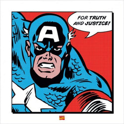 Kunstdruck Captain America For truth and justice 40x40cm