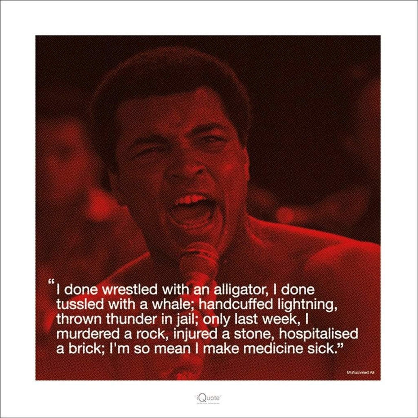 Kunstdruck Muhammad Ali iQuote Sick 40x40cm