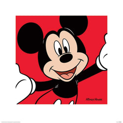 Kunstdruck Mickey Mouse - Red 40x40cm