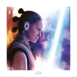 Kunstdruck Star Wars The Last Jedi Rey Lightsaber Paint 40x40cm
