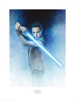 Kunstdruck Star Wars The Last Jedi Rey Lightsaber Guard 60x80cm