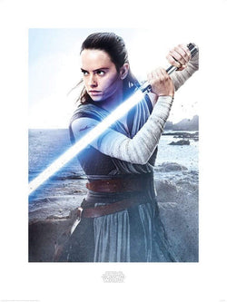 Kunstdruck Star Wars The Last Jedi Rey Engage 60x80cm