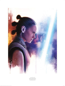 Kunstdruck Star Wars The Last Jedi Rey Lightsaber Paint 60x80cm