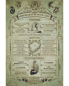 Harry Potter Hogwarts School List Poster 61x91.5cm