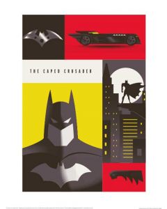 WB Art of the 100th The Caped Crusader Art Print 30x40cm
