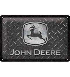 John Deere Diamond Plate Black Blechschilder 20x30cm