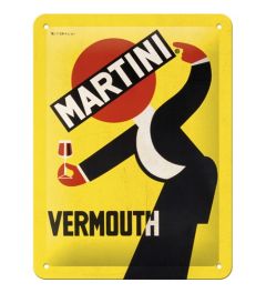 Martini Vermouth Waiter Yellow Blechschilder 15x20cm