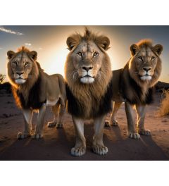 Drie Leeuwen Kunstdruk 40x50cm
