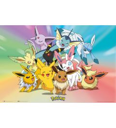 Pokemon Eevee evolutions Gotta Catch Em All Poster 91.5x61cm
