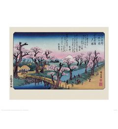 Hiroshige Mount Fuji Koganei Bridge Art Print 40x50cm