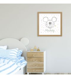 Ingelijste Print Mickey Mouse 40x40cm