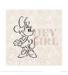 Minnie Mouse Hey Girl Art Print 40x40cm
