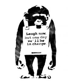 Monkey Laugh Now Banksy Art Print 40x50cm