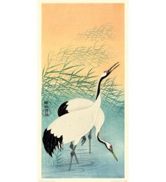 Ohara Koson Two Cranes Art Print 30x60cm