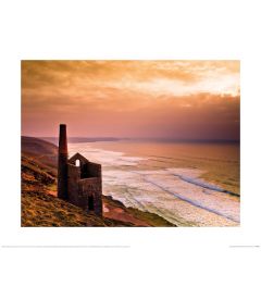 Mark Squire Sunset at Wheal Coates Engine House Art Print 40x50cm