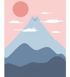 Cat Mountain Art Print 40x50cm