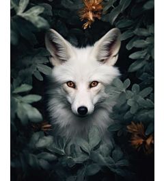 White Fox Art Print 40x50cm