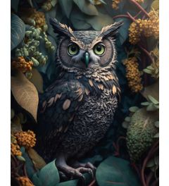 Autumn Eagle Owl Art Print 40x50cm