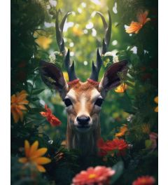 Peeking Deer Art Print 40x50cm