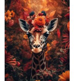 Giraffe with Flowercrown Art Print 40x50cm