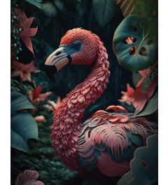 Flamingo Leafs Art Print 40x50cm
