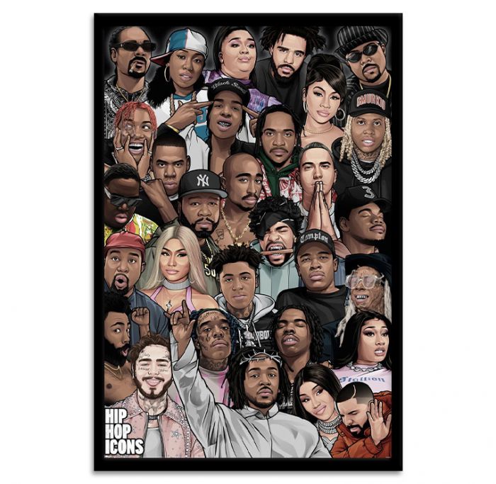 Ingelijste Poster Hip Hop Icons 61x91.5cm
