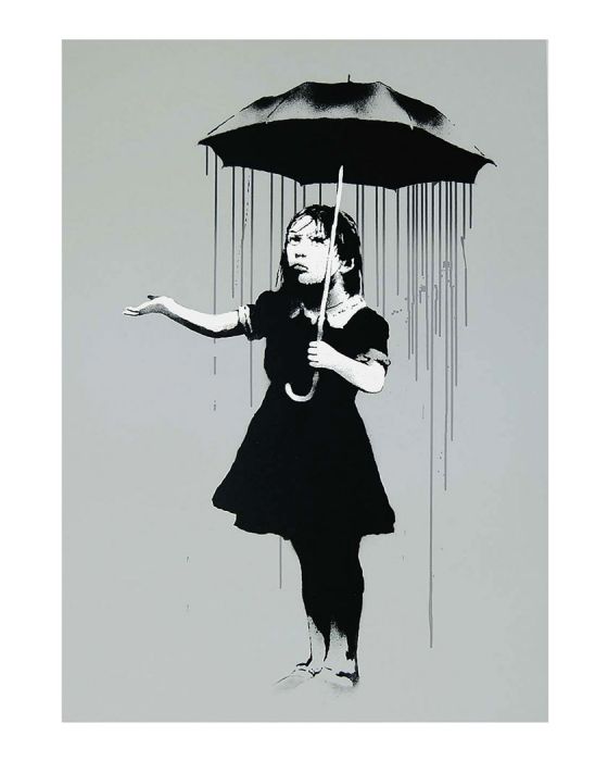 Nola Grey Rain Banksy Art Print 40x50cm