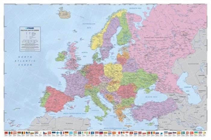 Politische Karte Europa Flaggen Posters De